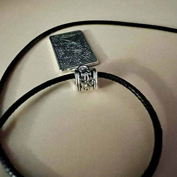 The Lovers Tarot Card Pendant Necklace with an heart on a moon charm for b… - Picture 6 of 14